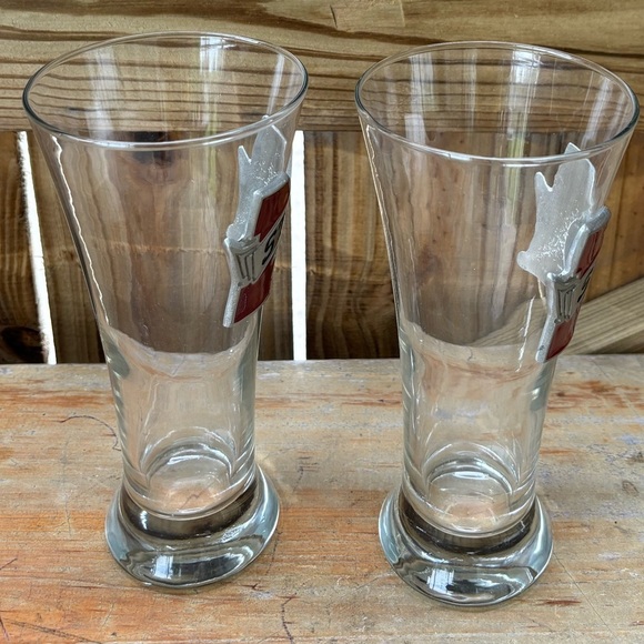 Set of 2 Mississippi State 18oz Pilsner Beer Glasses with Fine Pewter Emblems - Picture 4 of 9
